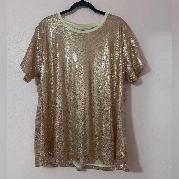 Southern Stitch Rose Gold Sequin Top - Picture 5 of 5